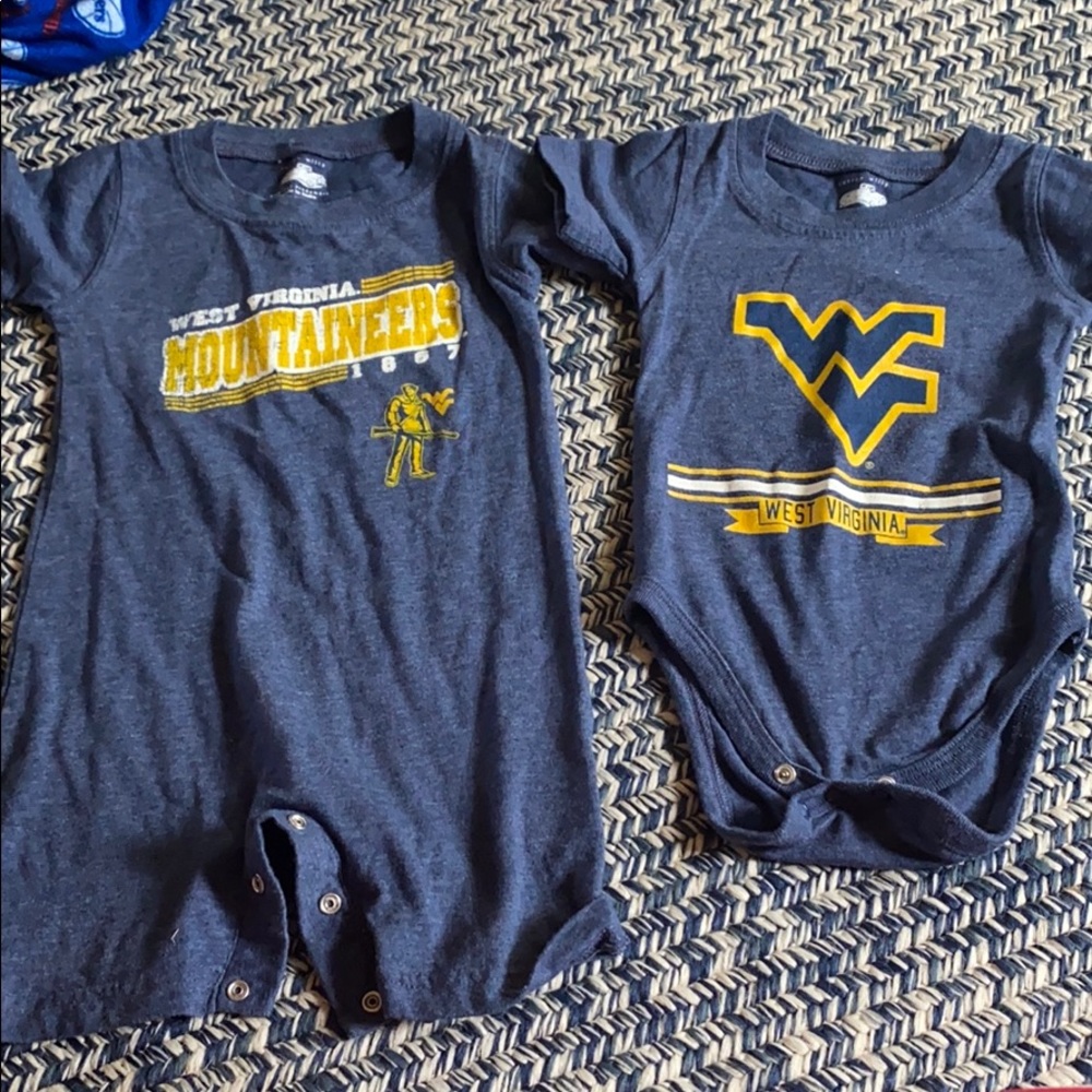 Set of 2 wvu romper/onesie 12m